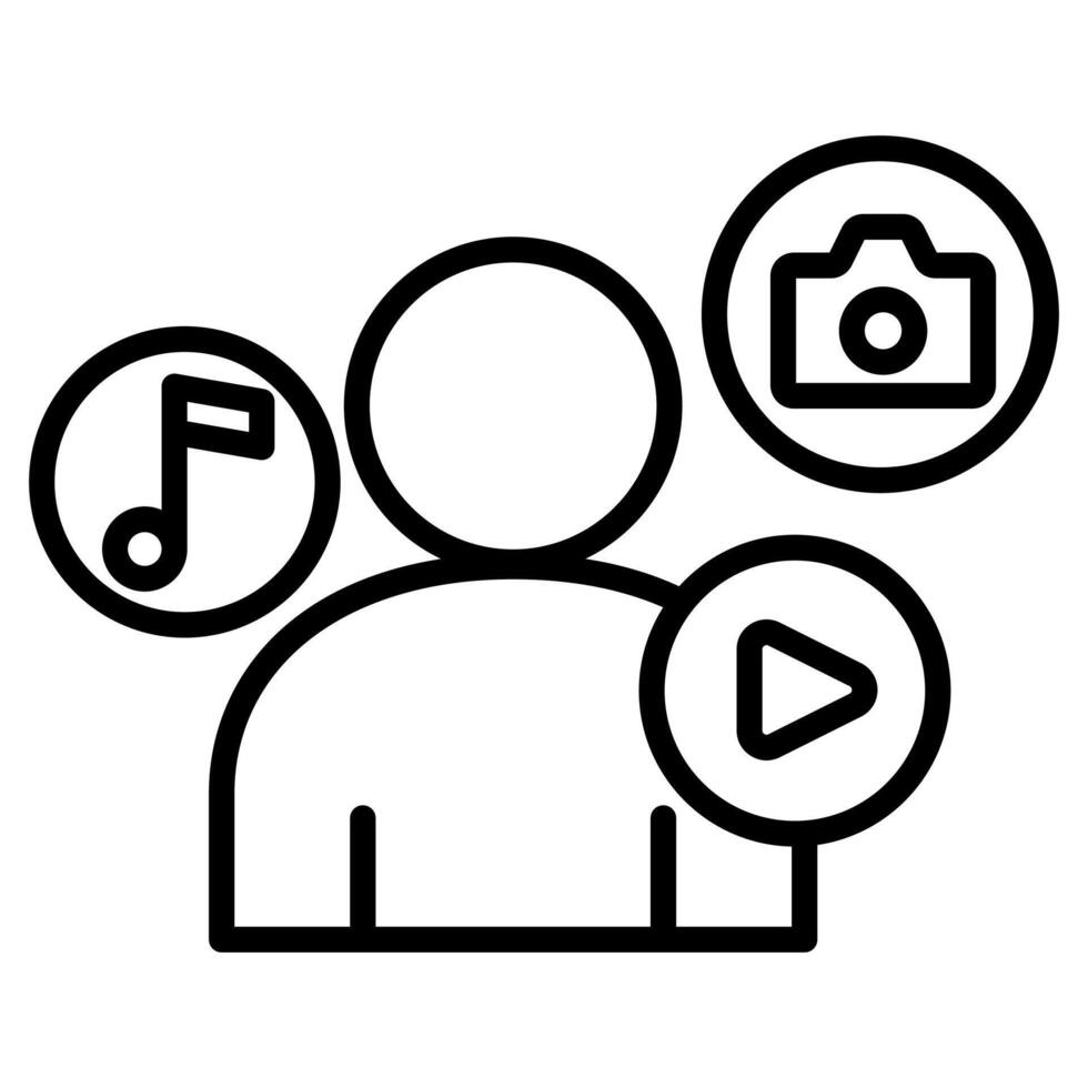 Content Influence icon line illustration vector