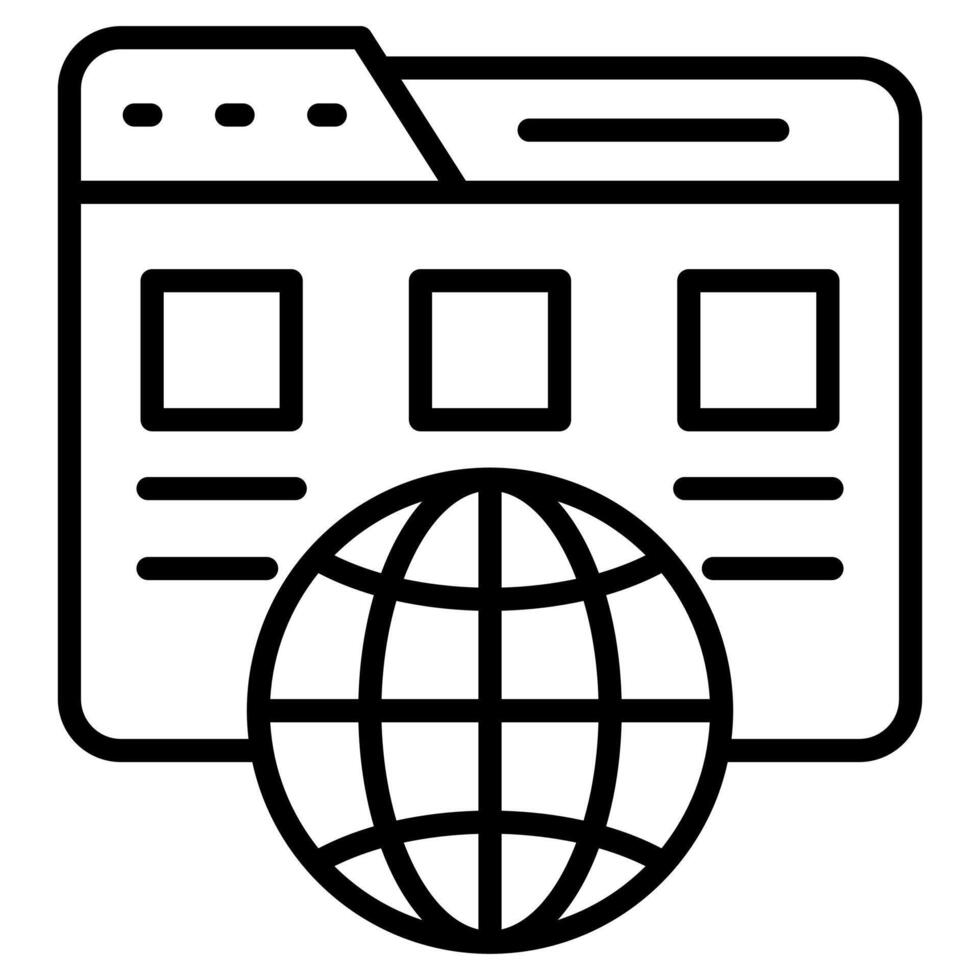 Online Presence icon line illustration vector