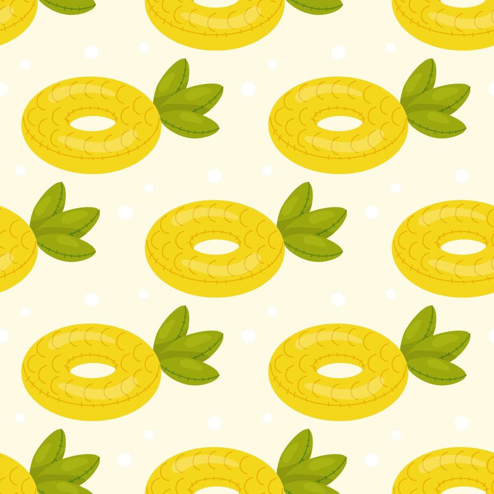 seamless pattern, pineapple fruit shaped swim lap inflatable children swim lap vector