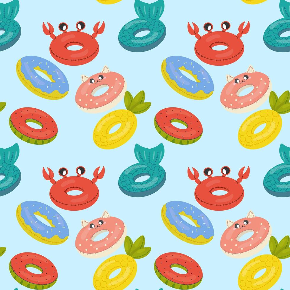 seamless pattern, inflatable children's swim lap, wrapping paper, fabric vector