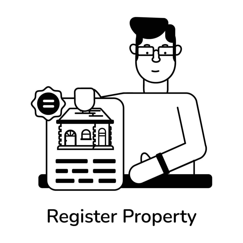 Trendy Register Property vector