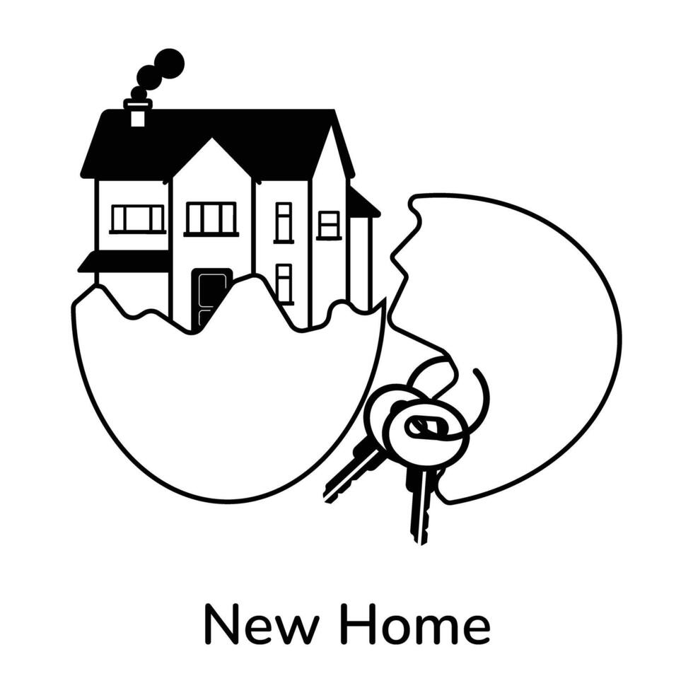 Trendy New Home vector