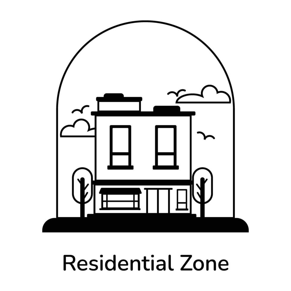 Trendy Residential Zone vector