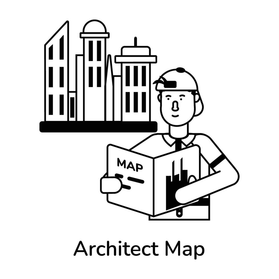 Trendy Architect Map vector