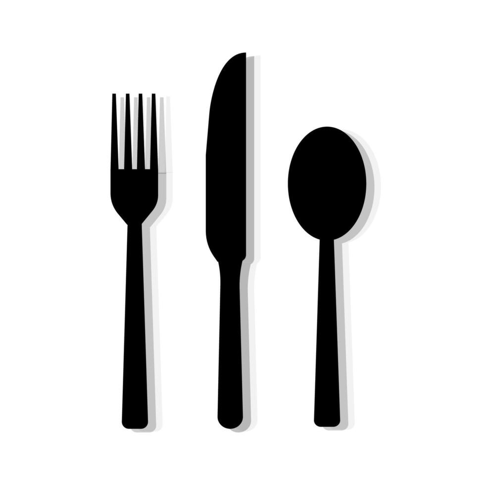 Cutlery silhouettes. Spoon, knife, forks. Ready to use elements vector