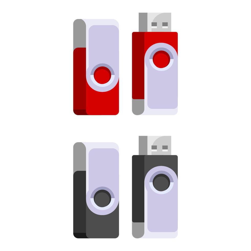 An open ready-to-use USB flash drive. illustration vector