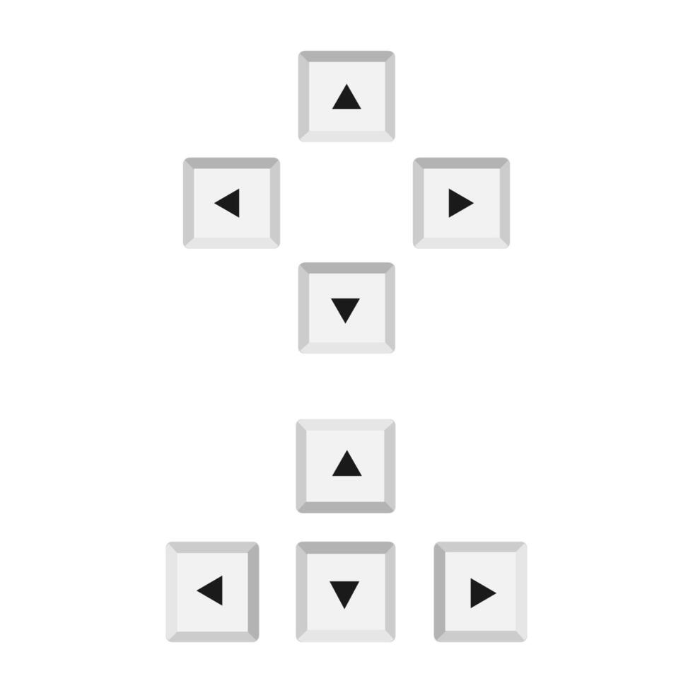 Cursor key layout, four cursor keys up, down, left and right illustration vector