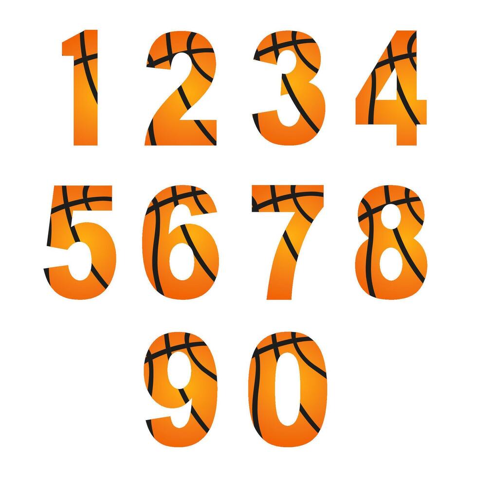 Checkered Numbers. Numbers in the form of a basketball. illustration vector