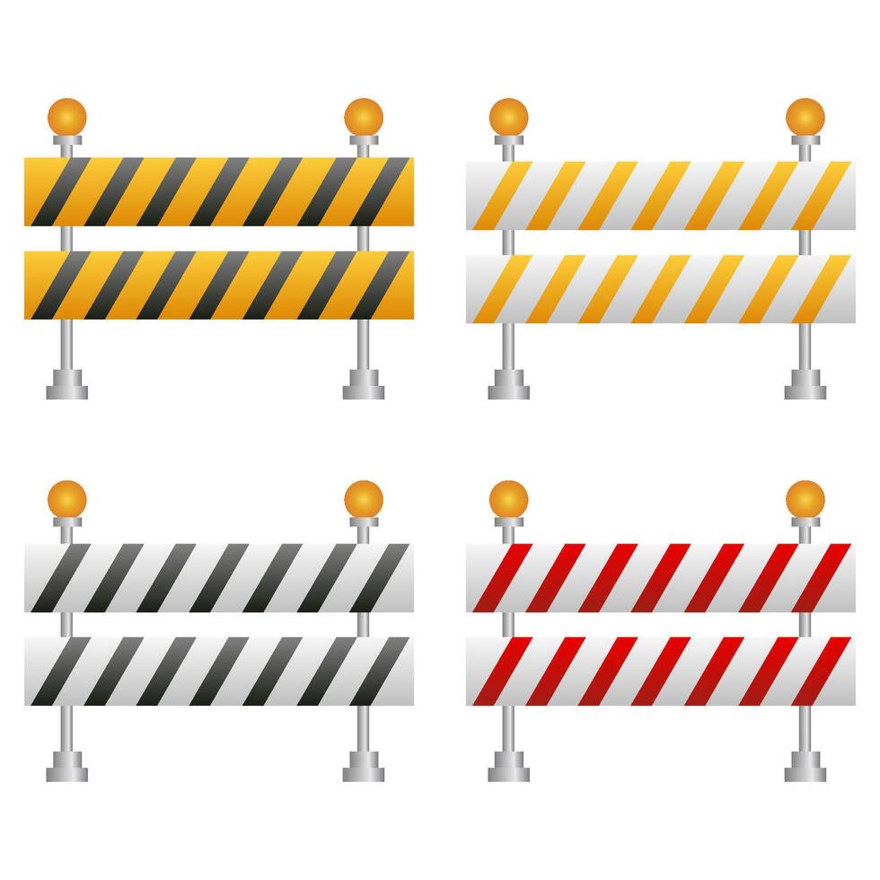 road closed street barrier on the road flat design icon colored. illustration vector