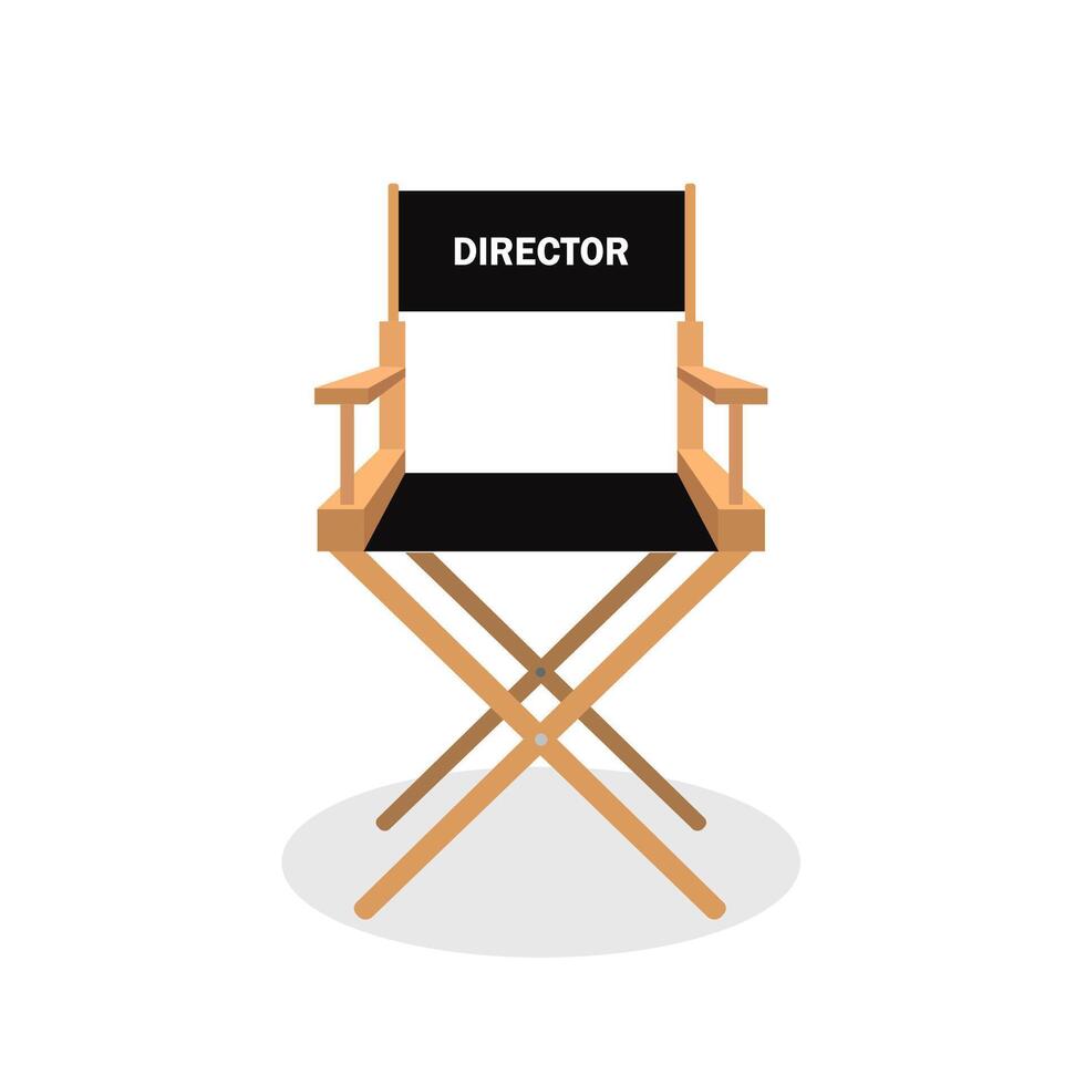 3d realistic director chair isolated on white background. illustration vector