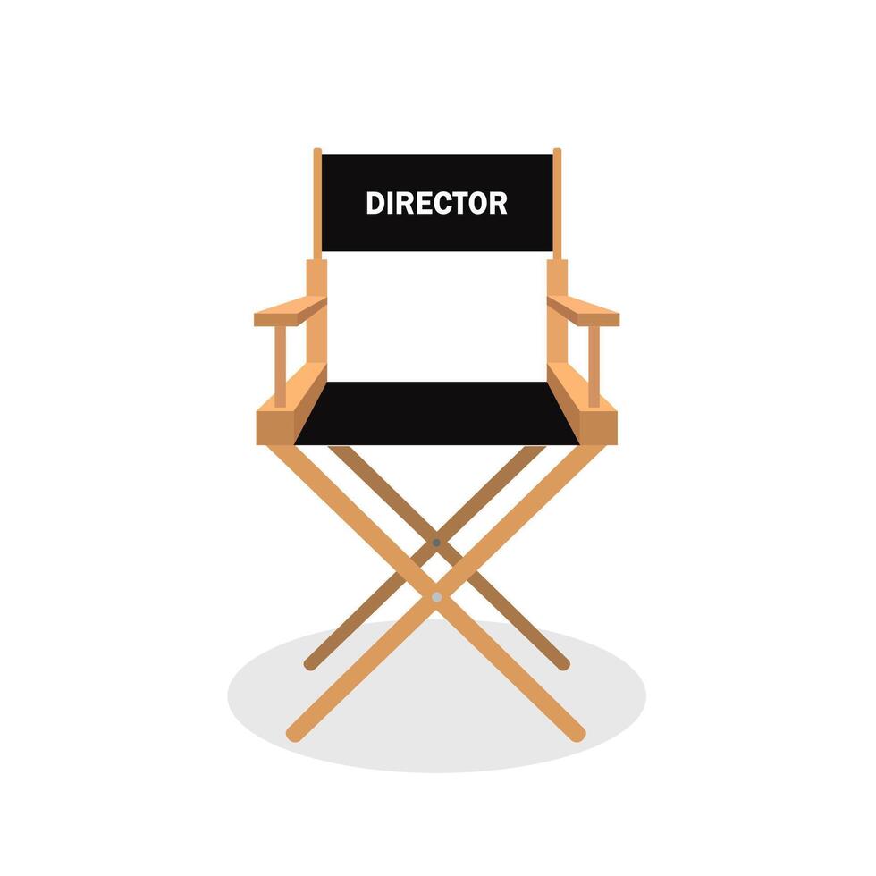 3d realistic director chair isolated on white background. illustration vector