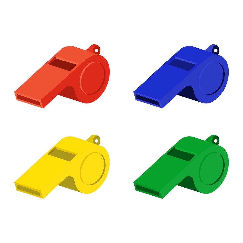 Isometric sports referee whistle of a football sports match. vector