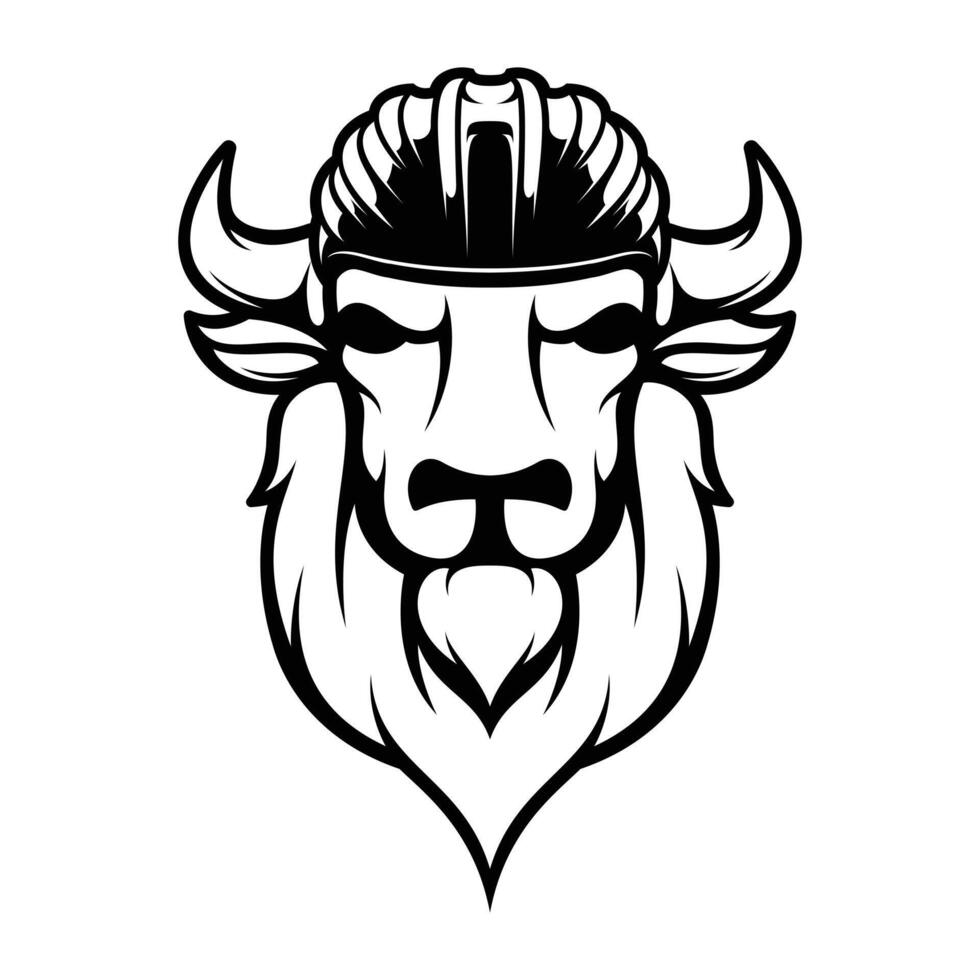 Buffalo Bicycle Helmet Outline Version vector