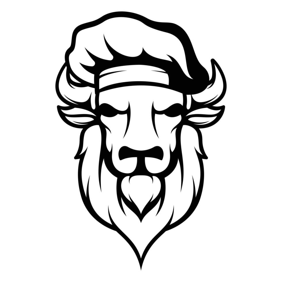 Buffalo Chef Outline Version vector