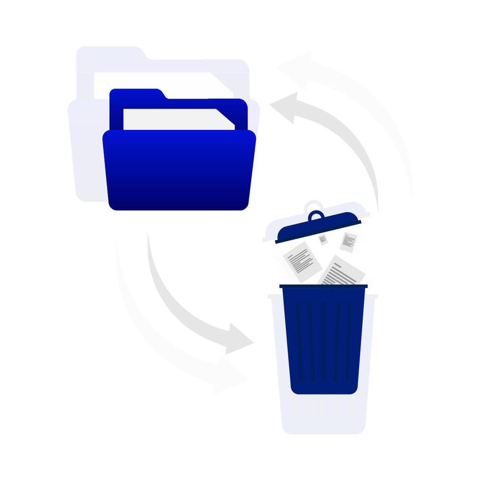 Delete file, file, trash can, flat design illustration vector