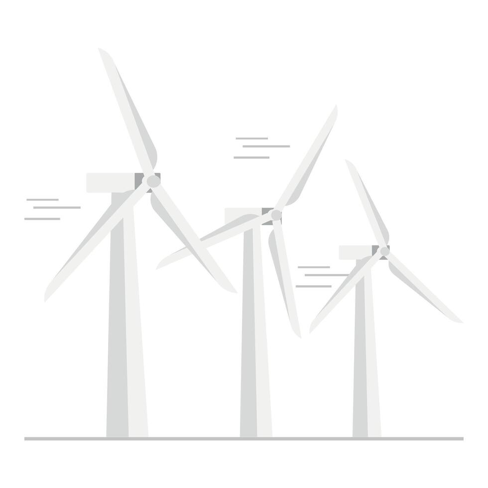 Wind turbine icon. Flat design style. Windmill silhouette. Simple icon. Modern flat icon in stylish colors. illustration vector