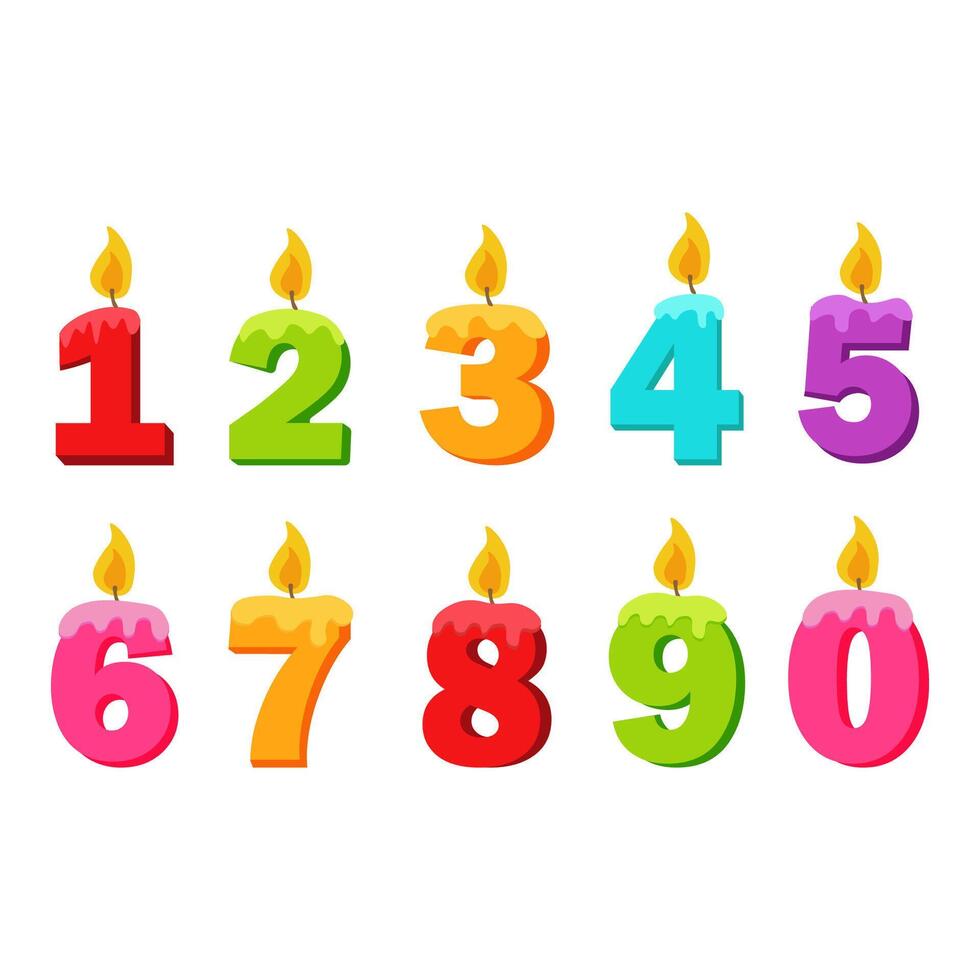 illustration of birthday candles on a white background vector