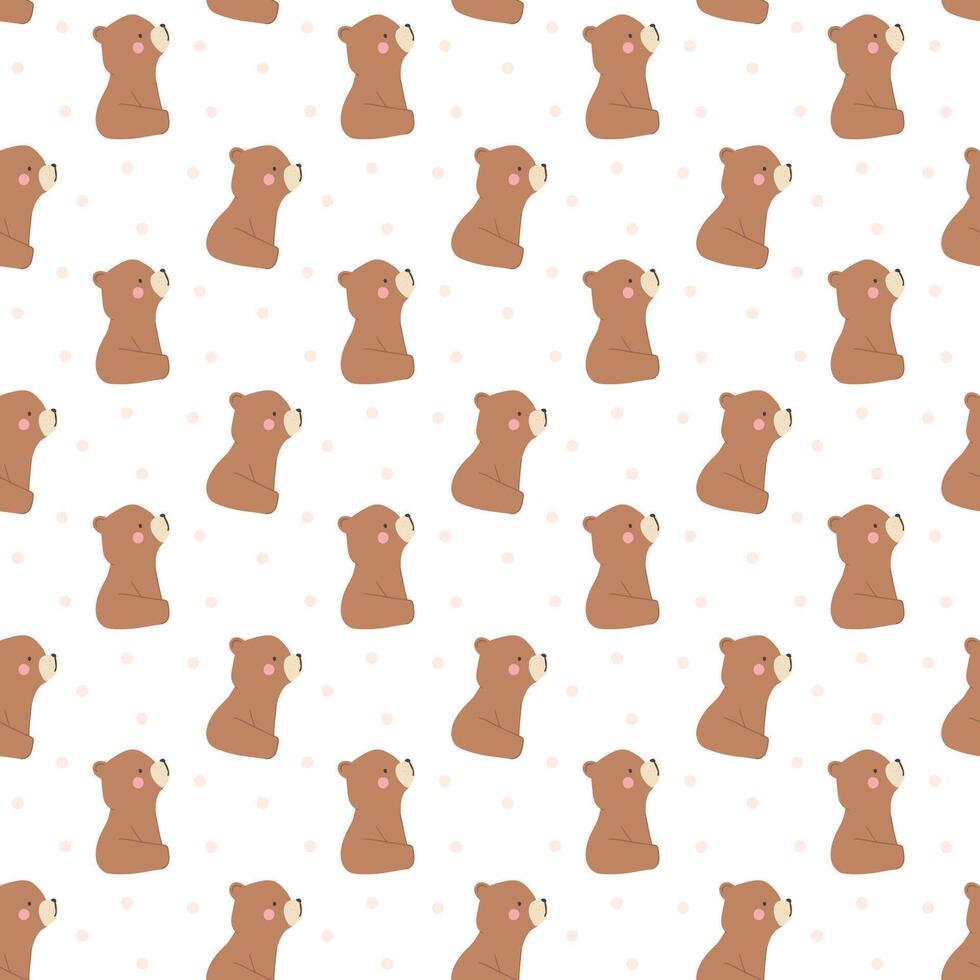 Seamless Cute Baby Bear Innocence Pattern Perfect for Nurseries and Wildlife Lovers vector