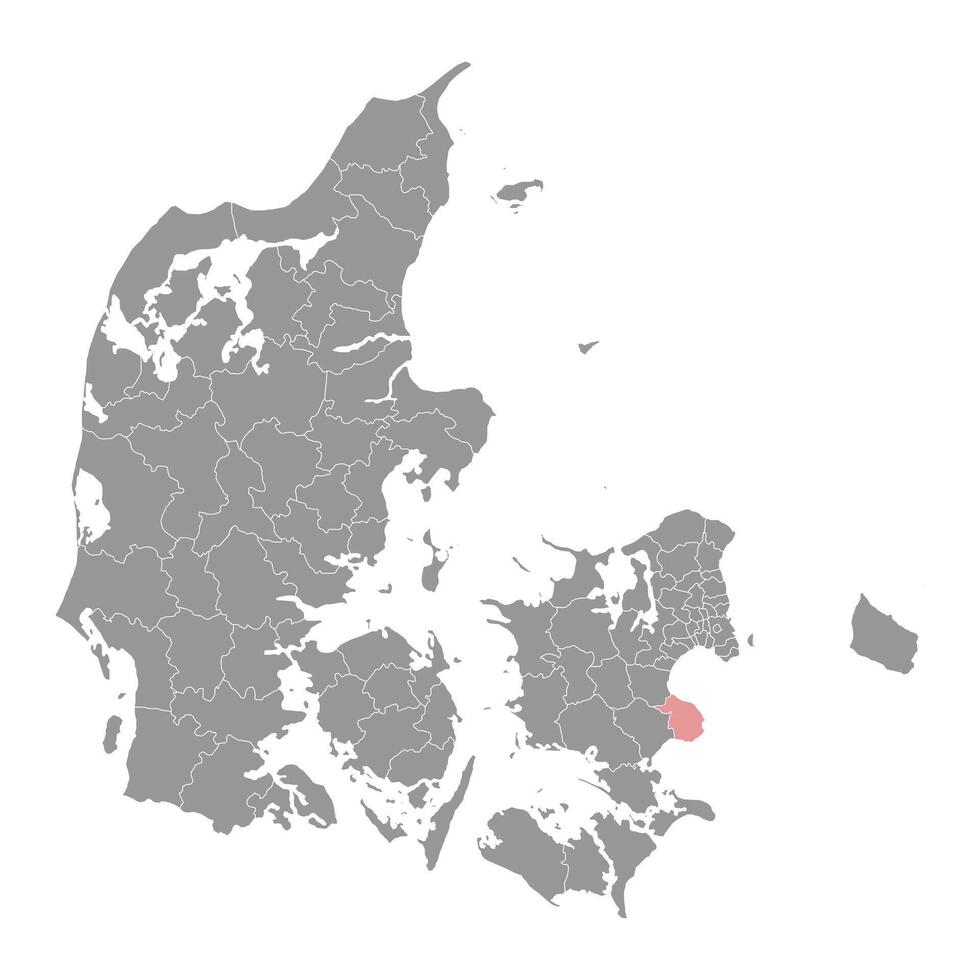 Stevns Municipality map, administrative division of Denmark. illustration. vector