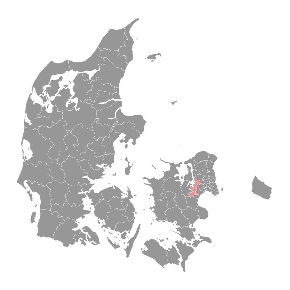 Roskilde municipio mapa, administrativo división de Dinamarca. ilustración. vector