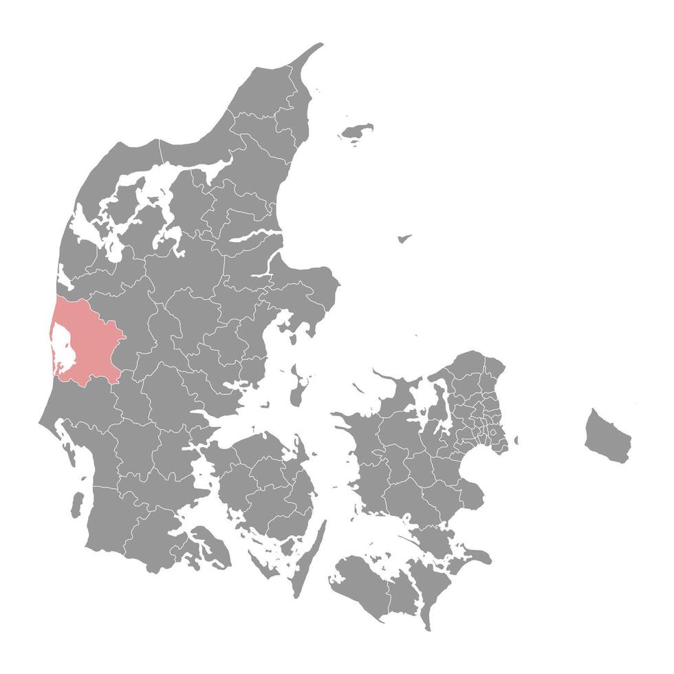 ringkobing skjern municipio mapa, administrativo división de Dinamarca. ilustración. vector