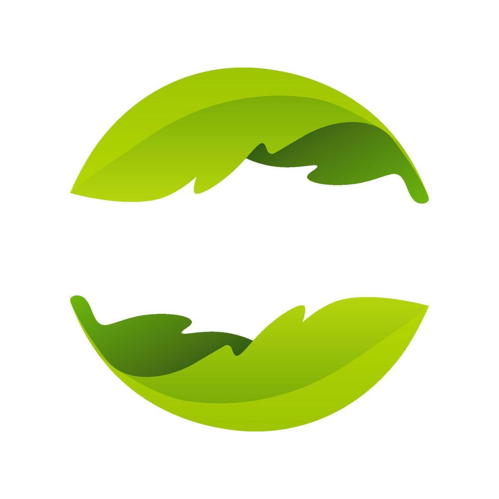 ecología esfera logo formado por retorcido verde hojas. diseño modelo elementos para vegano, biografía, crudo, orgánico modelo. vector