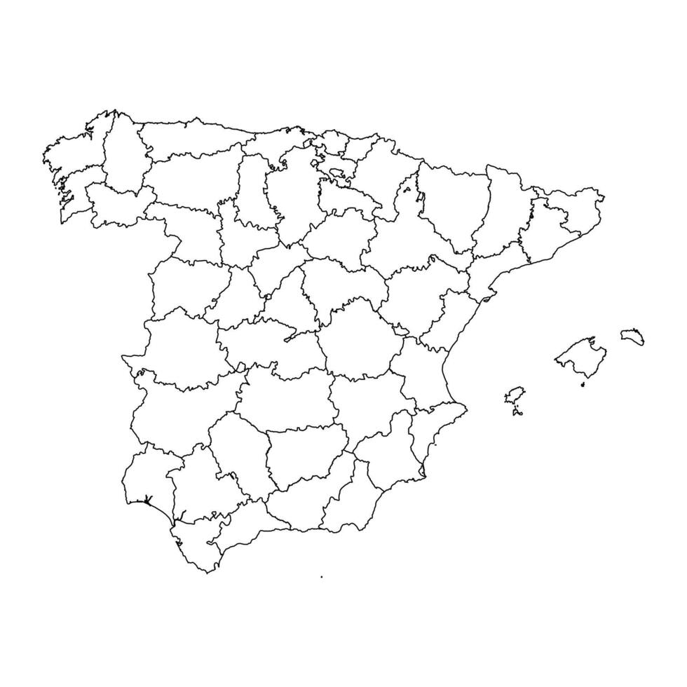 Spain map with administrative divisions. illustration. vector