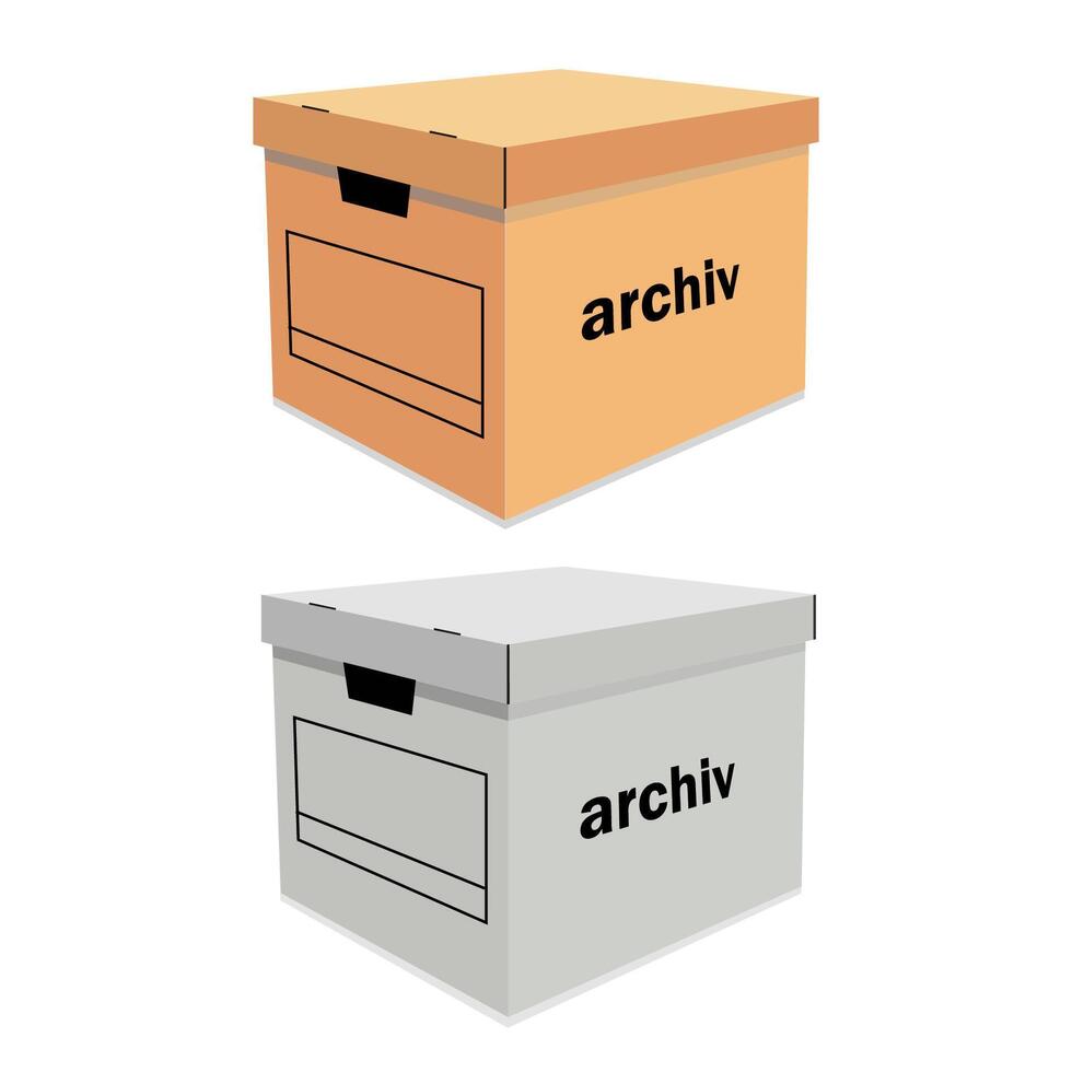 cartulina caja para archivo almacenamiento aislado en blanco antecedentes. vector