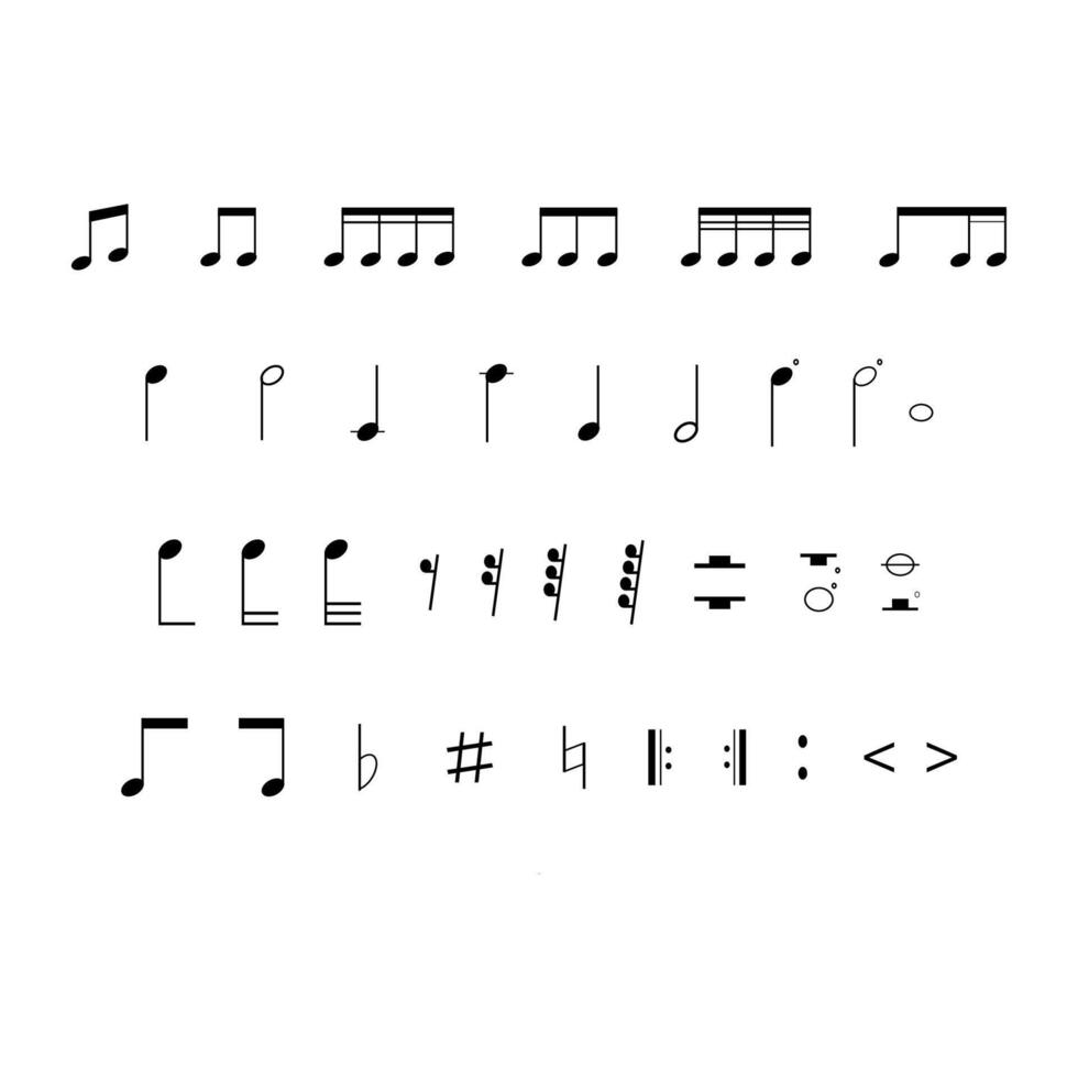 Music notes on a white background 43504509 Vector Art at Vecteezy