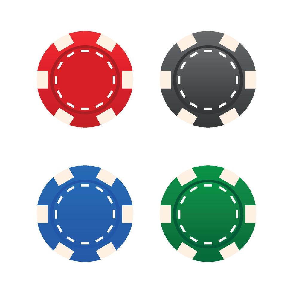 ilustración de un casino chip en un blanco antecedentes. ilustración vector