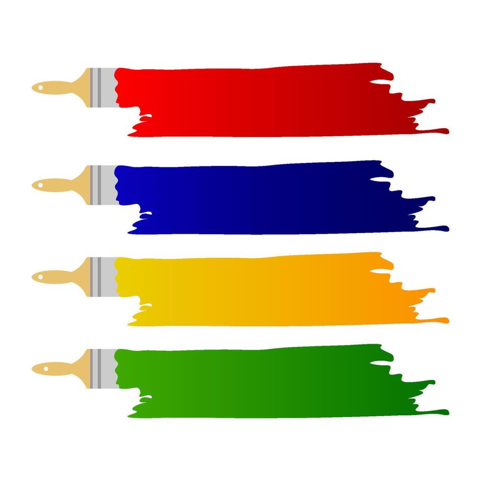Paint brush and paint roller and paint banners. illustration. vector