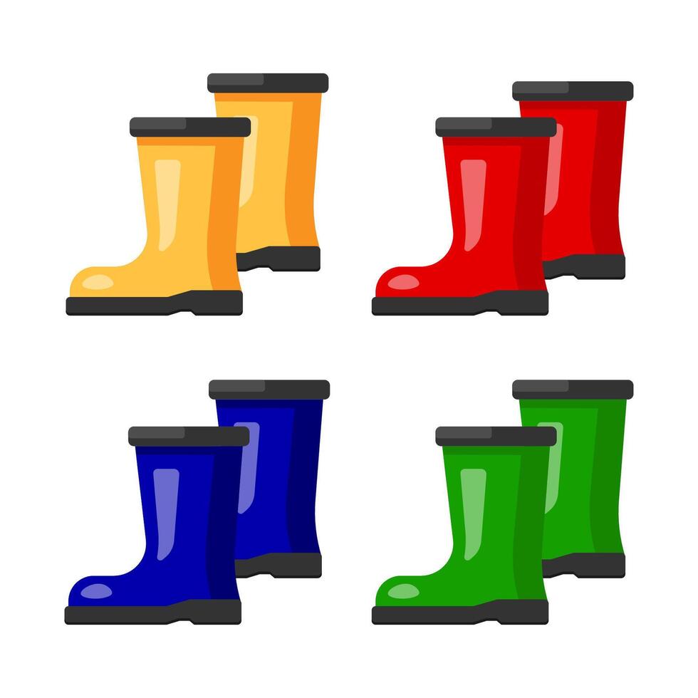 rubber boots set. illustration vector