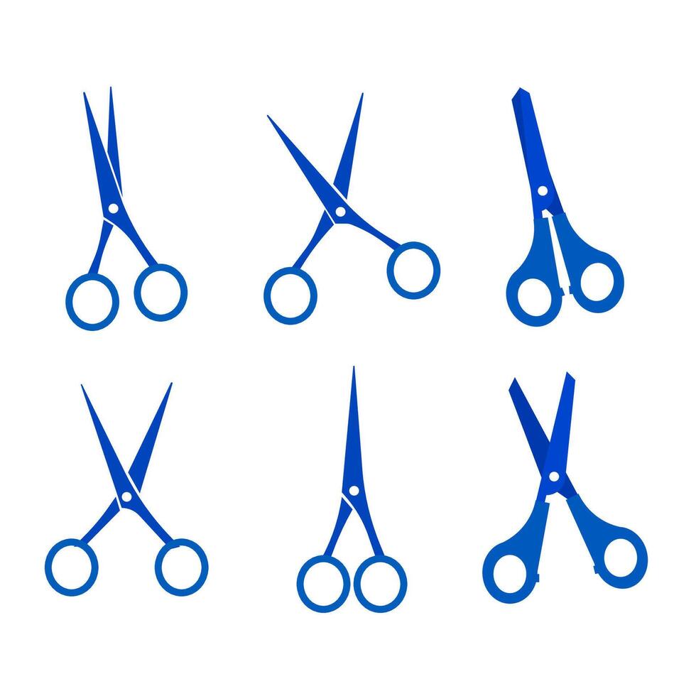 blue scissors icon. illustration vector