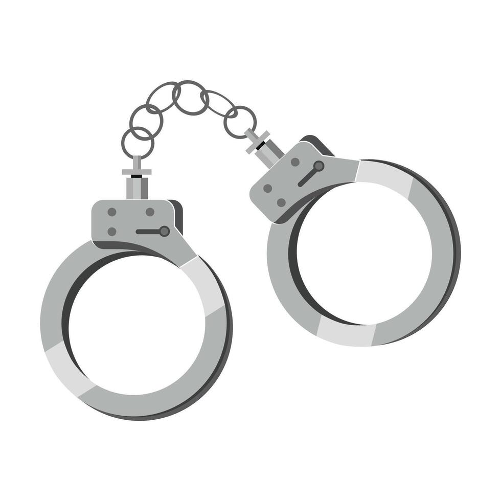 Handcuffs isolated on white photo-realistic illustration vector