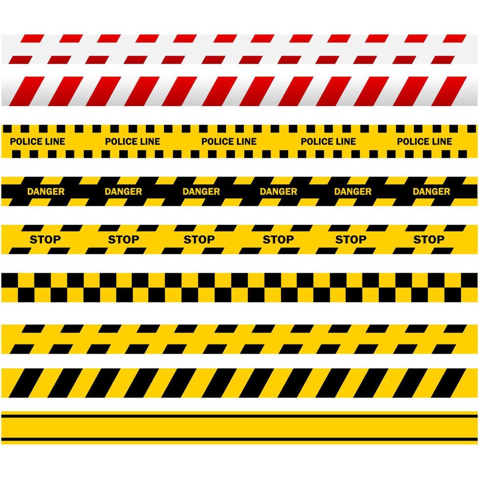 Warning tapes isolated on white background. Security warning tapes. vector