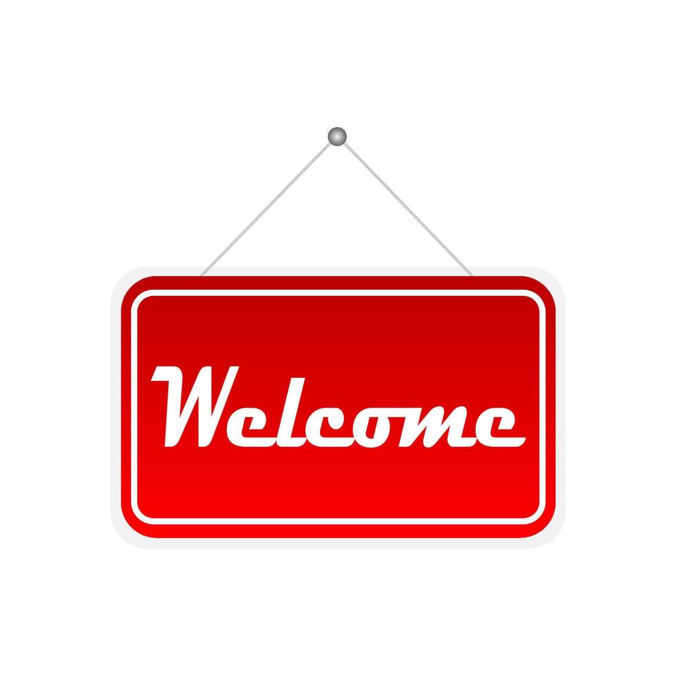 Red sign Welcome. illustration vector