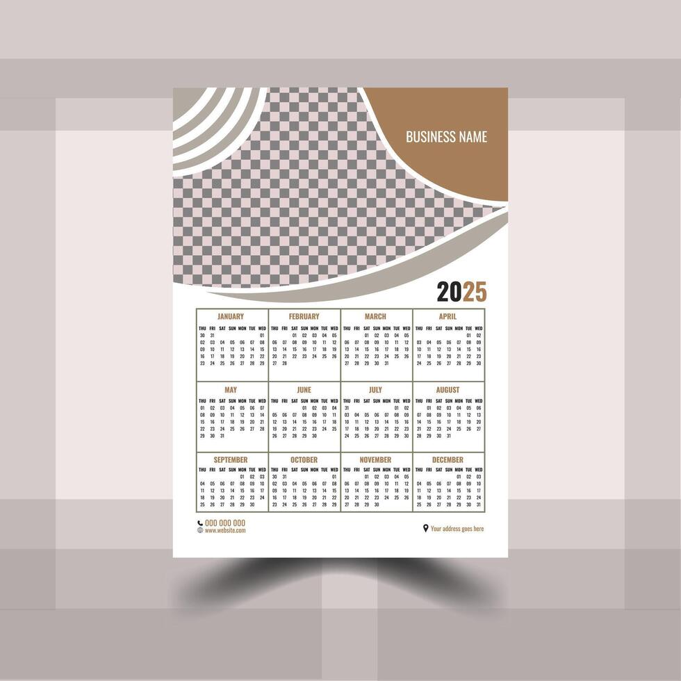 Professional And Creative Wall Calendar Design vector