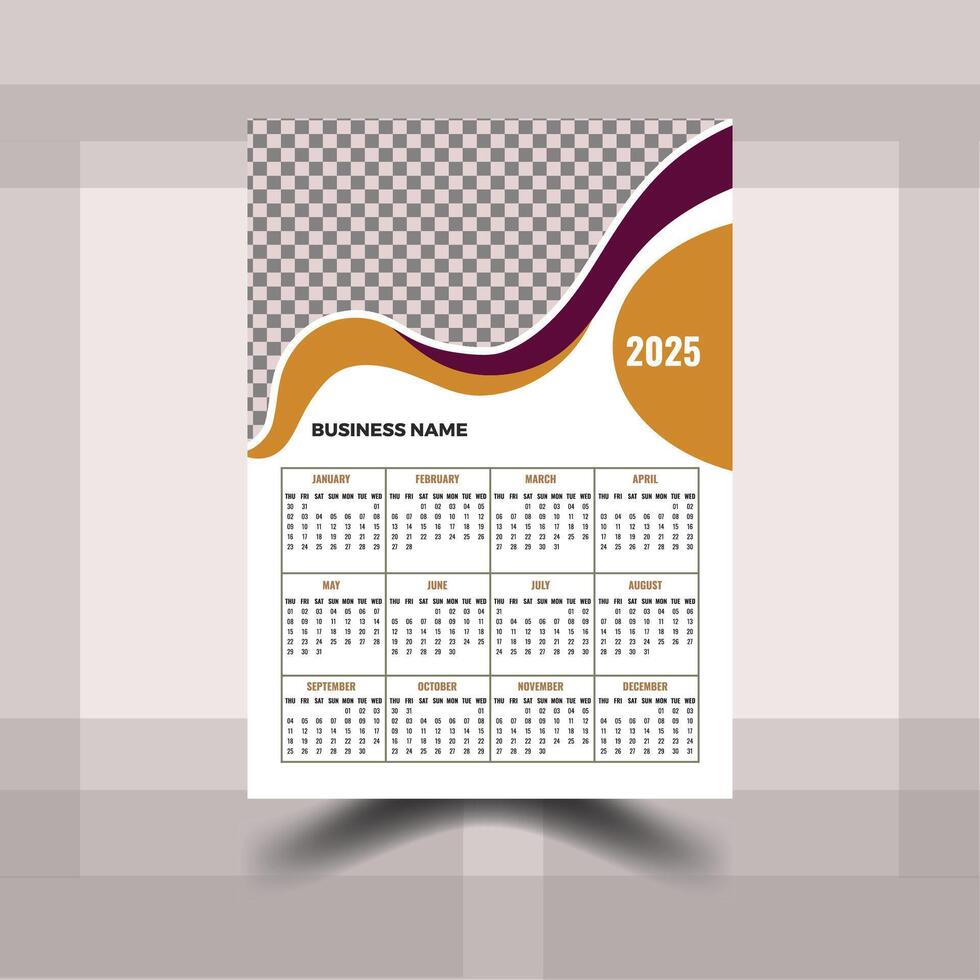Professional And Creative Wall Calendar Design vector