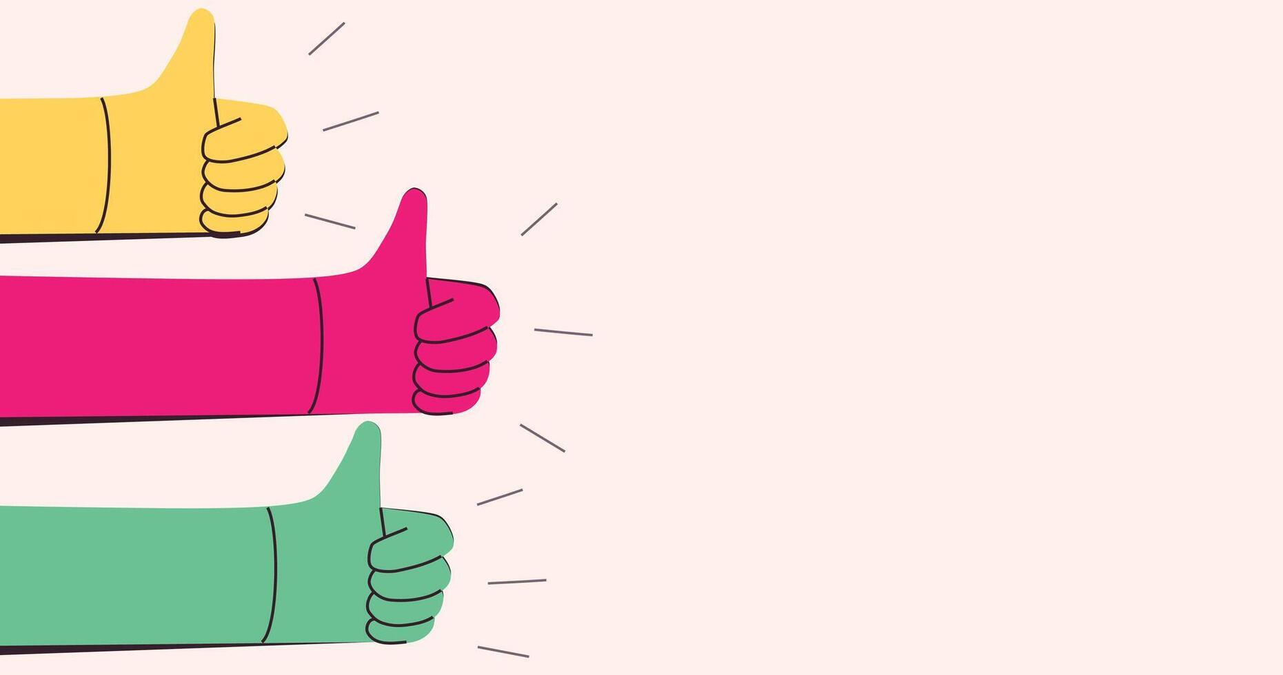 Bright Thumbs Up Gestures Illustration vector