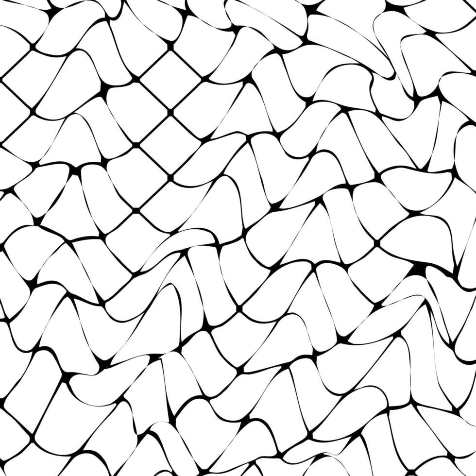 Wavy Monochrome Abstract Pattern Black Color vector