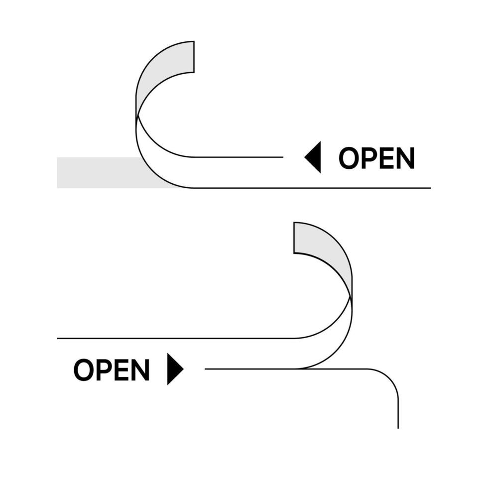Open to here series of perforated pull tabs vector