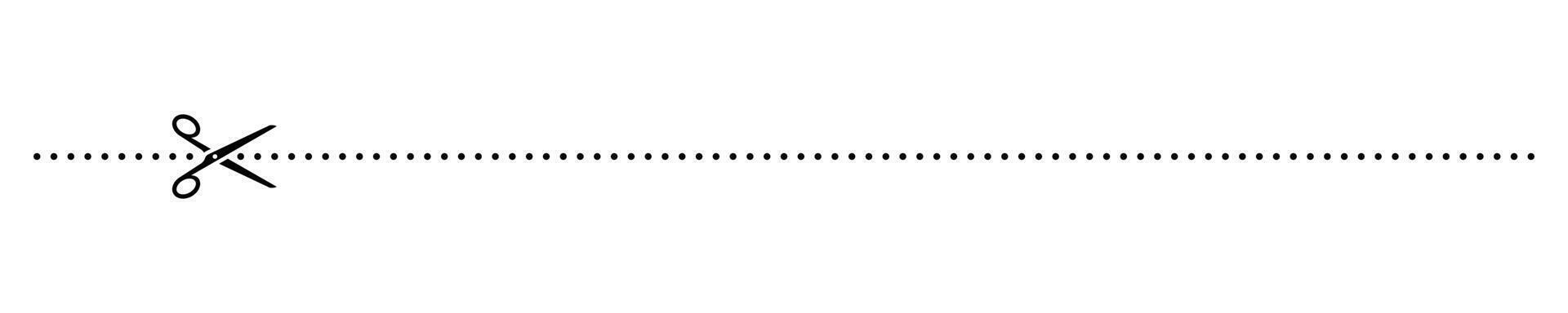 simplista tijeras corte mediante rayado línea vector