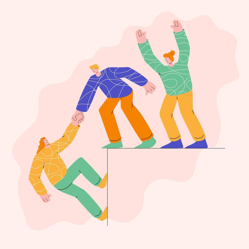 Teamwork and Support People Concept Illustration vector