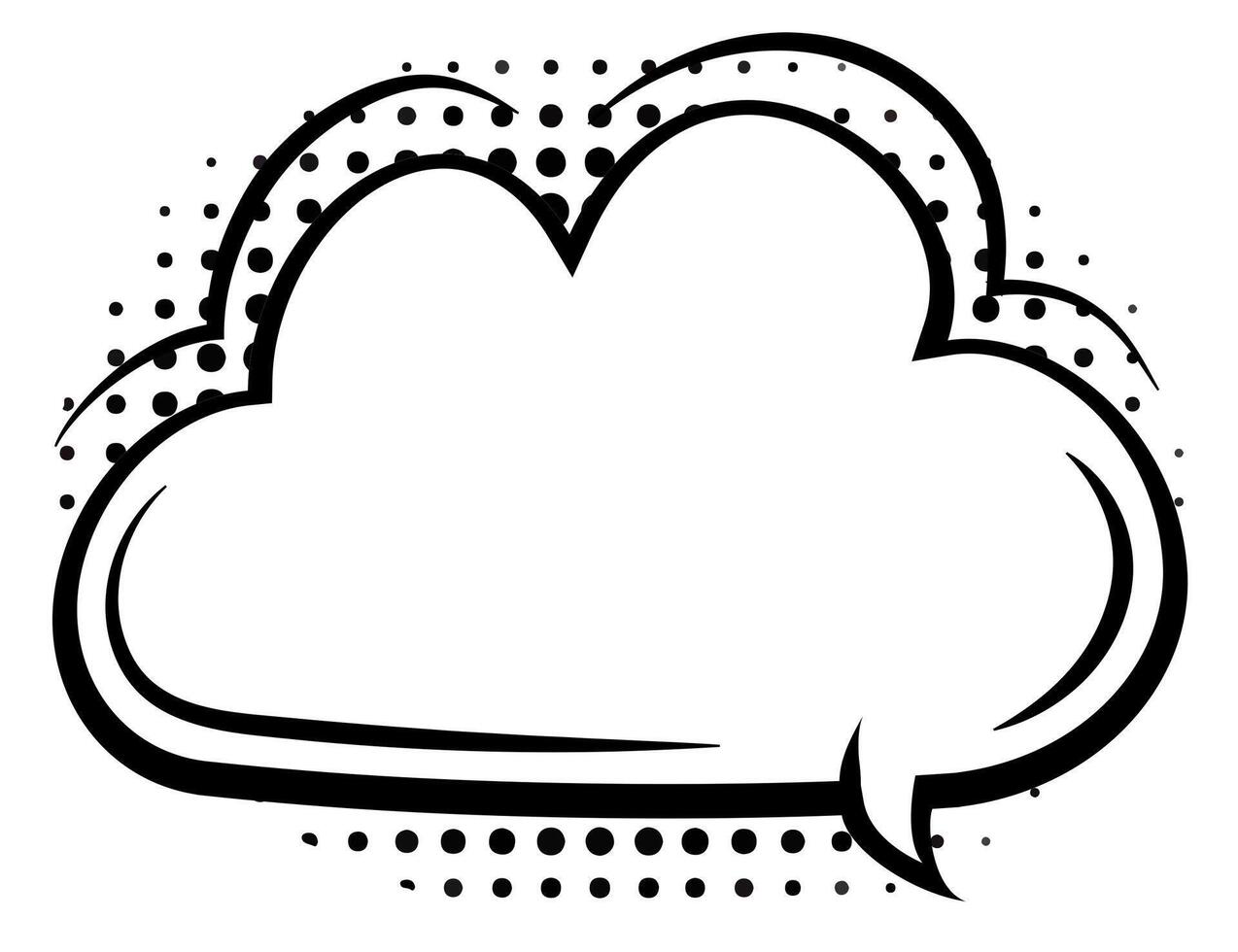 Dreamy Cloud Speech Bubble Pop Art Style vector