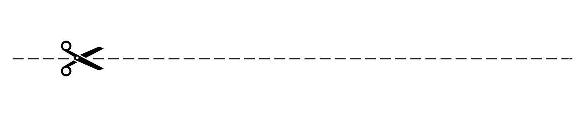 Scissors cutting through dashed line vector
