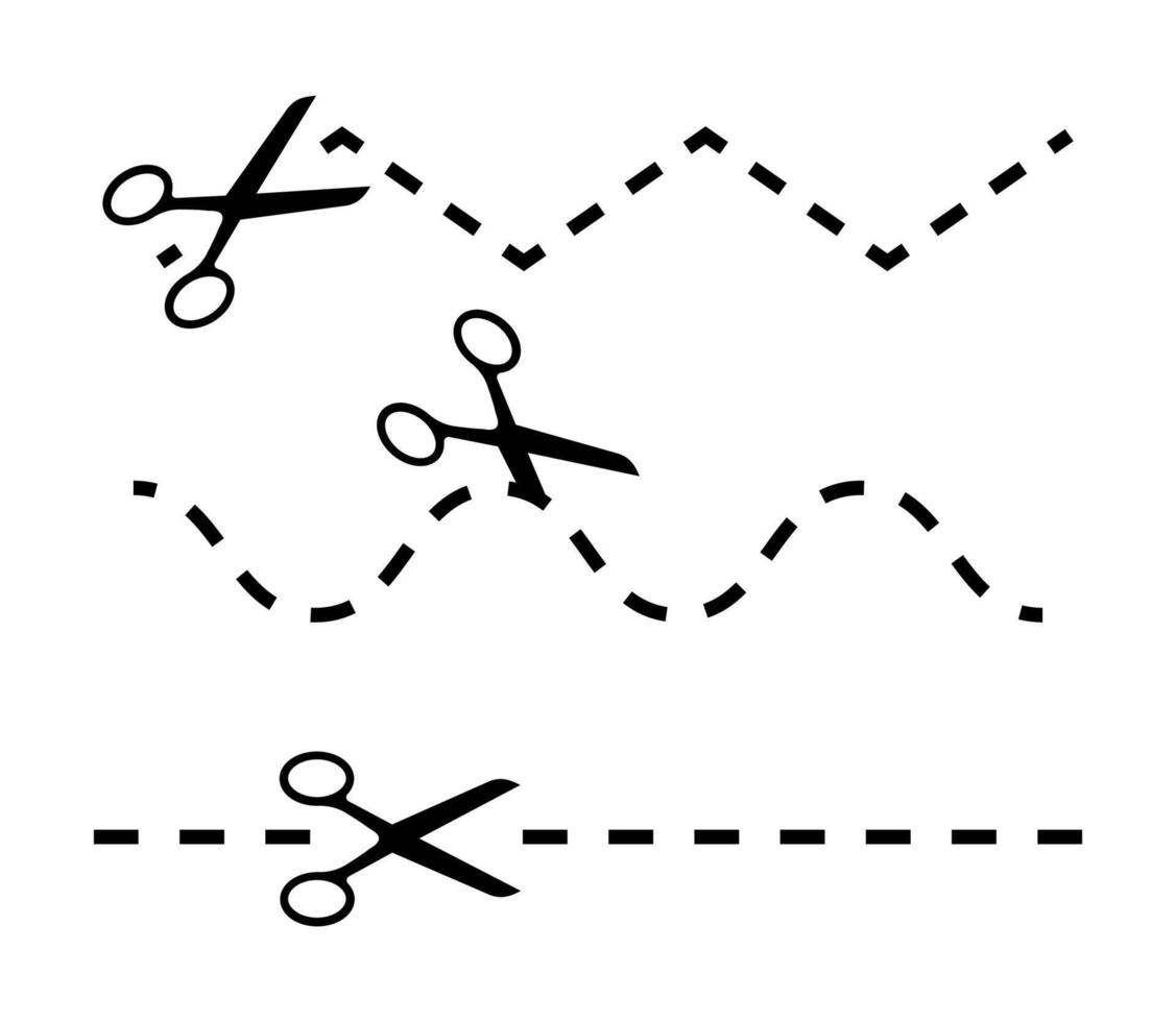 Dynamic Scissors Line Art Collection vector