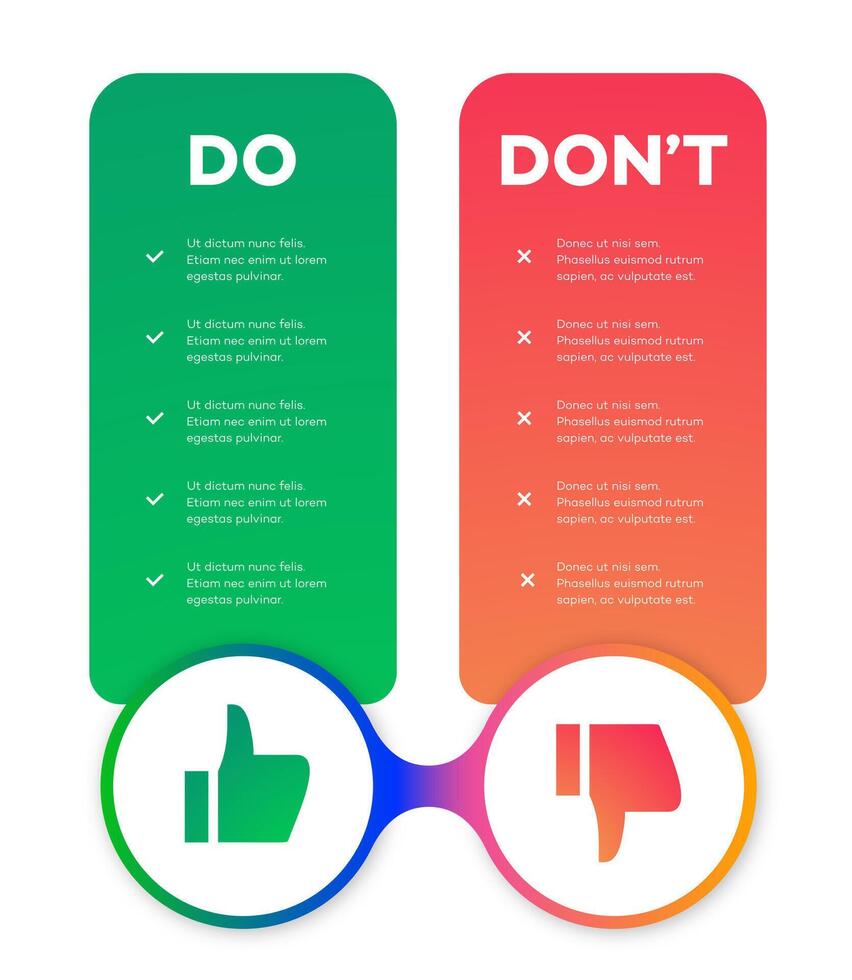 Do and Dont Infographic Comparison vector