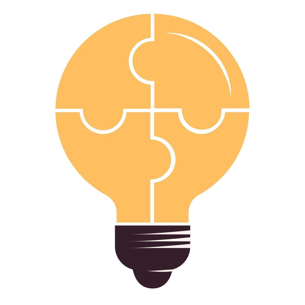 Light bulb puzzle concept illustration vector