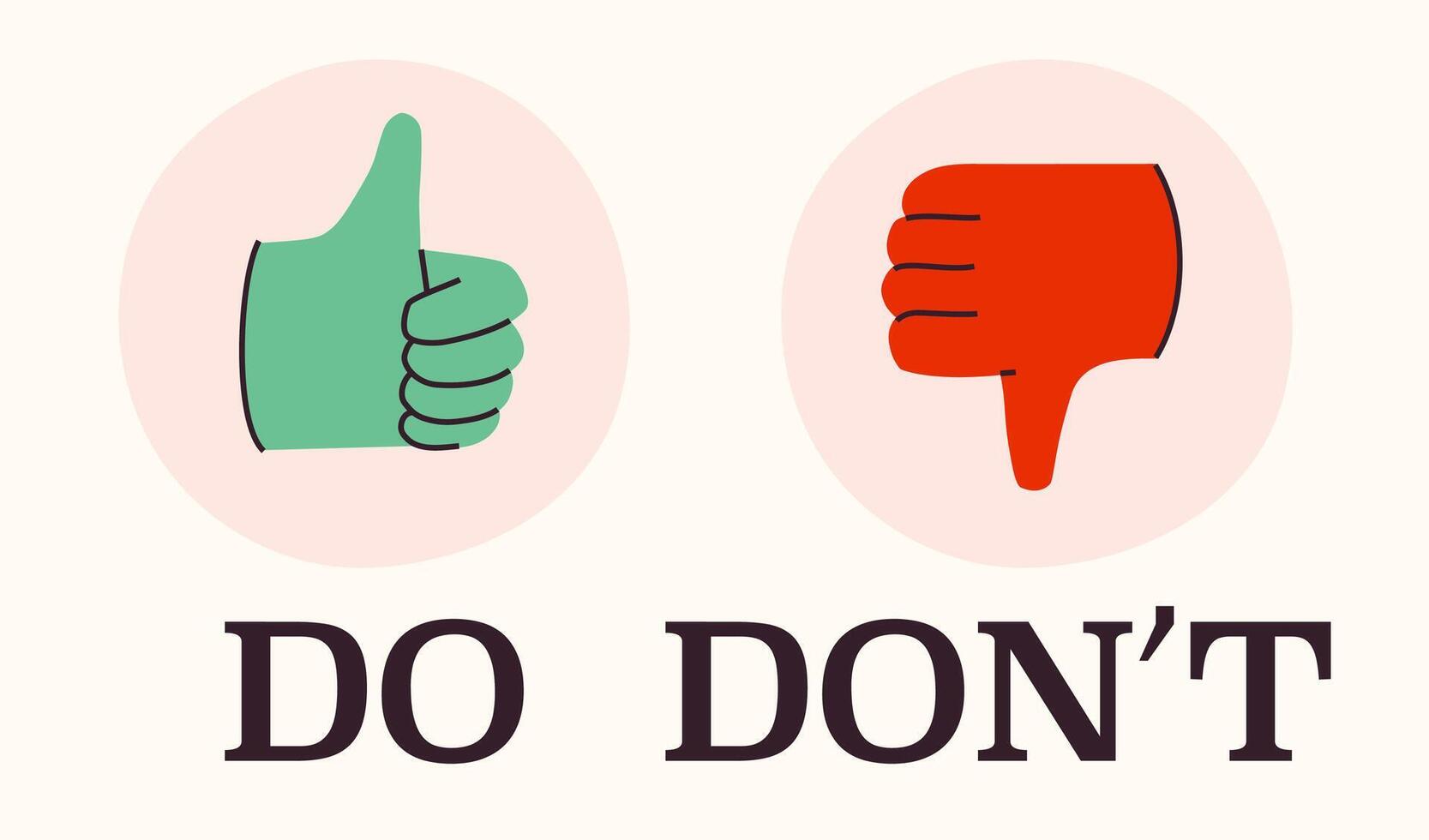Do and dont icon hand drawn style vector