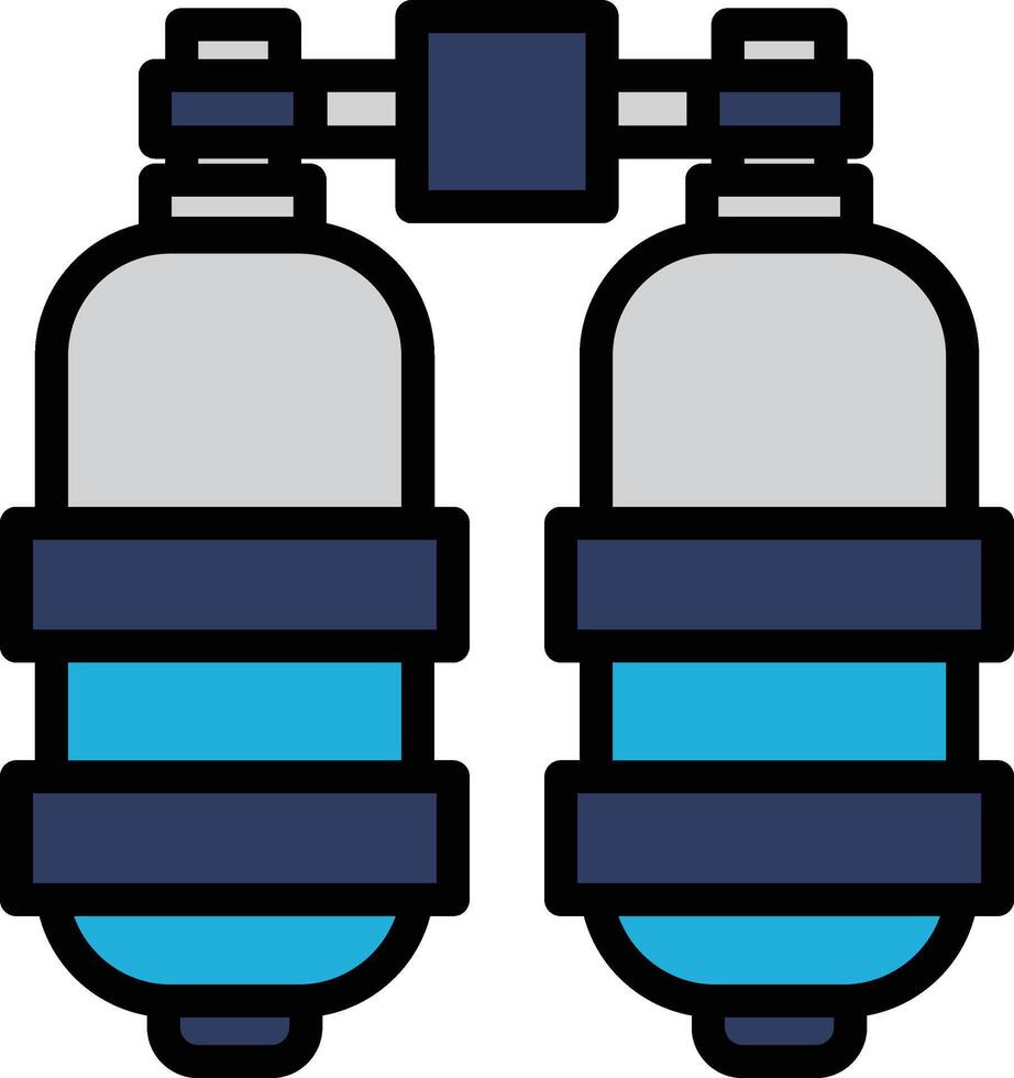 Oxygen tank for diving vector